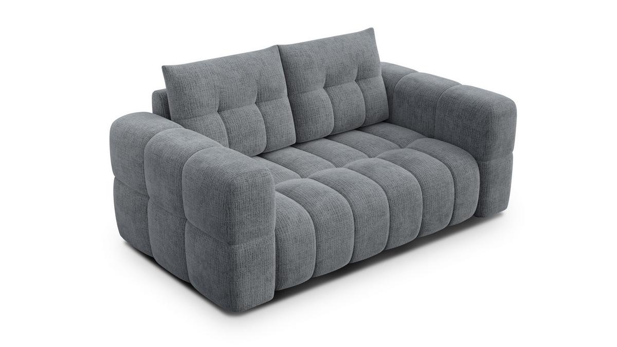 SOFA CLOUDI 2-Sitzer, dunkelgrau - Dunkelgrau/Schwarz, Holz/Textil (181/89/104cm) - Wozimo