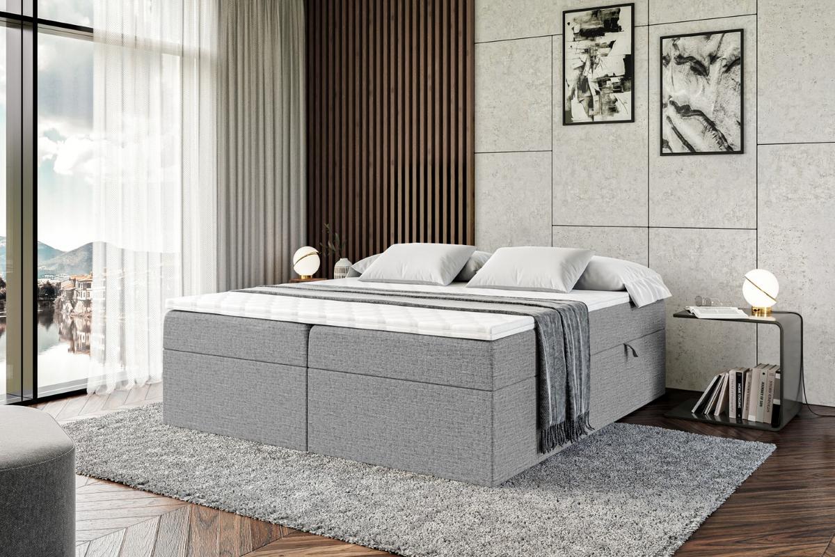 BOXBETT mit H3-Matratze und Lattenrost - MARCE BW - 140x200 Grau - Grau, Holzwerkstoff (140/200cm) - ALTDECOR