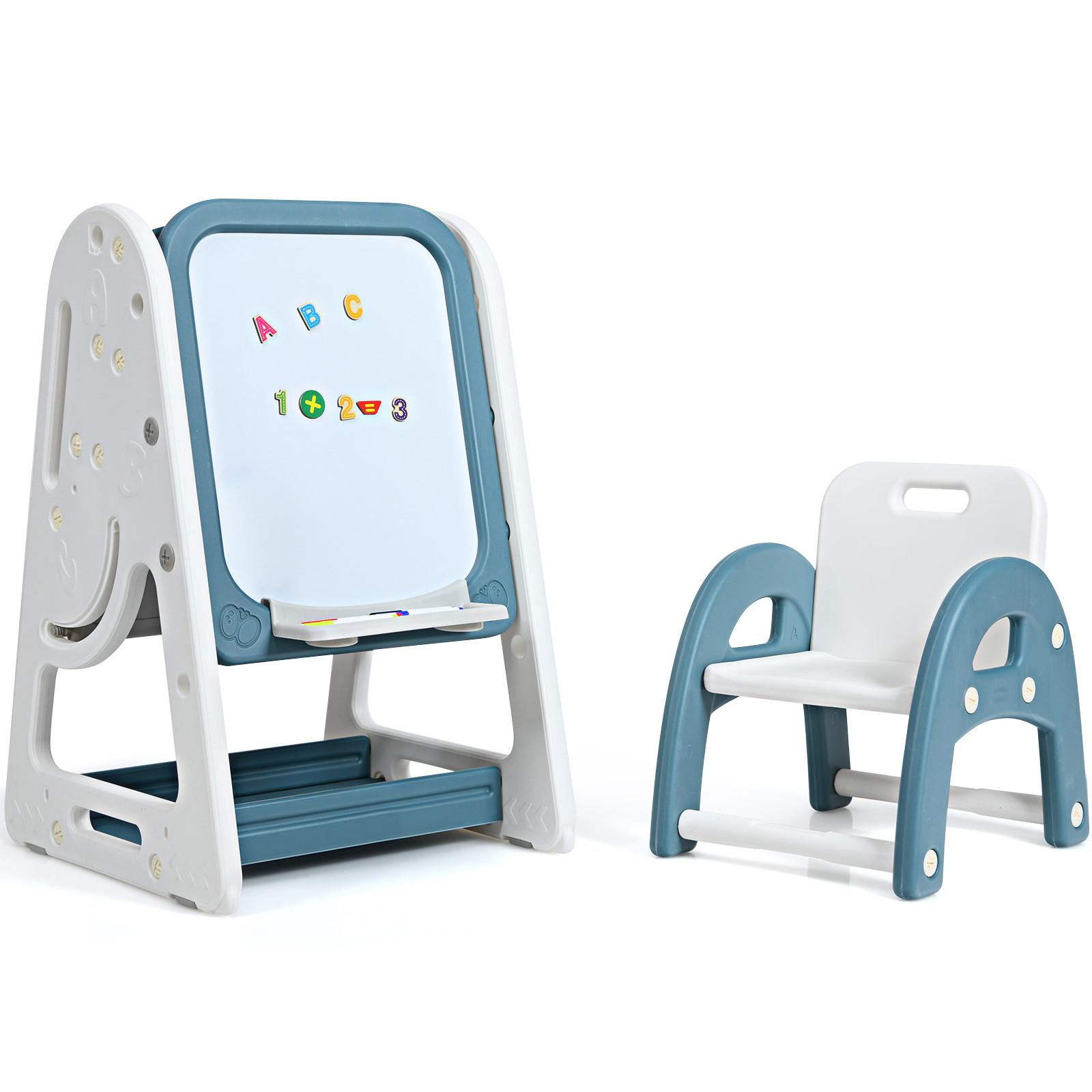 KINDERSTAFFELEI Blau - Blau, Kunststoff (62.5/100/53cm) - COSTWAY