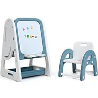 KINDERSTAFFELEI Blau - Blau, Kunststoff (62.5/100/53cm) - COSTWAY