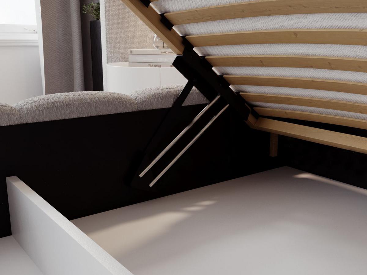 POLSTERBETT Modo 120x200 Bouclé-Stoff Grau - Grau, Textil (120/200cm) - Graingold