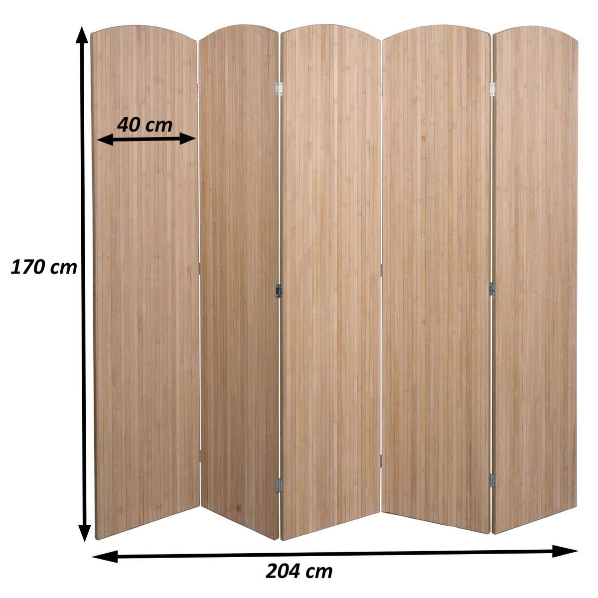 PARAVENT Braun - Braun, Holz (204/170/2cm) - MCW