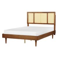 BETT mit Lattenrost 140/200 cm Gummibaumholz Braun Auray - Braun, Holz (140/200cm) - Beliani