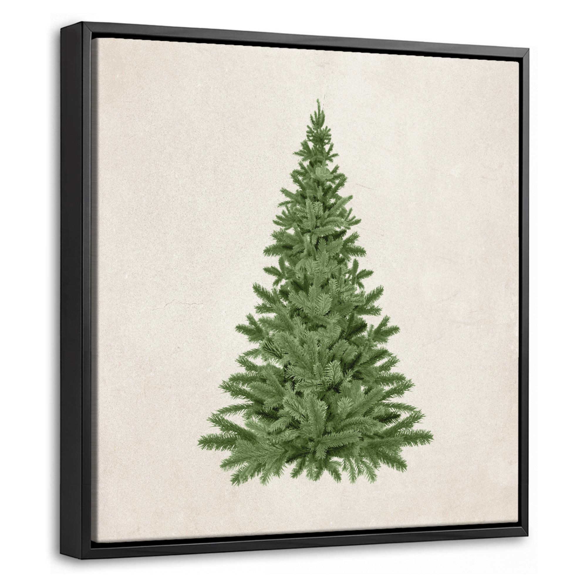 LEINWAND Bilder mit Rahmen - Weihnachtsbaum - Grün - Weihnachten - Feiertage - 20x20 - Olivgrün, Textil (20/20cm) - MuchoWow