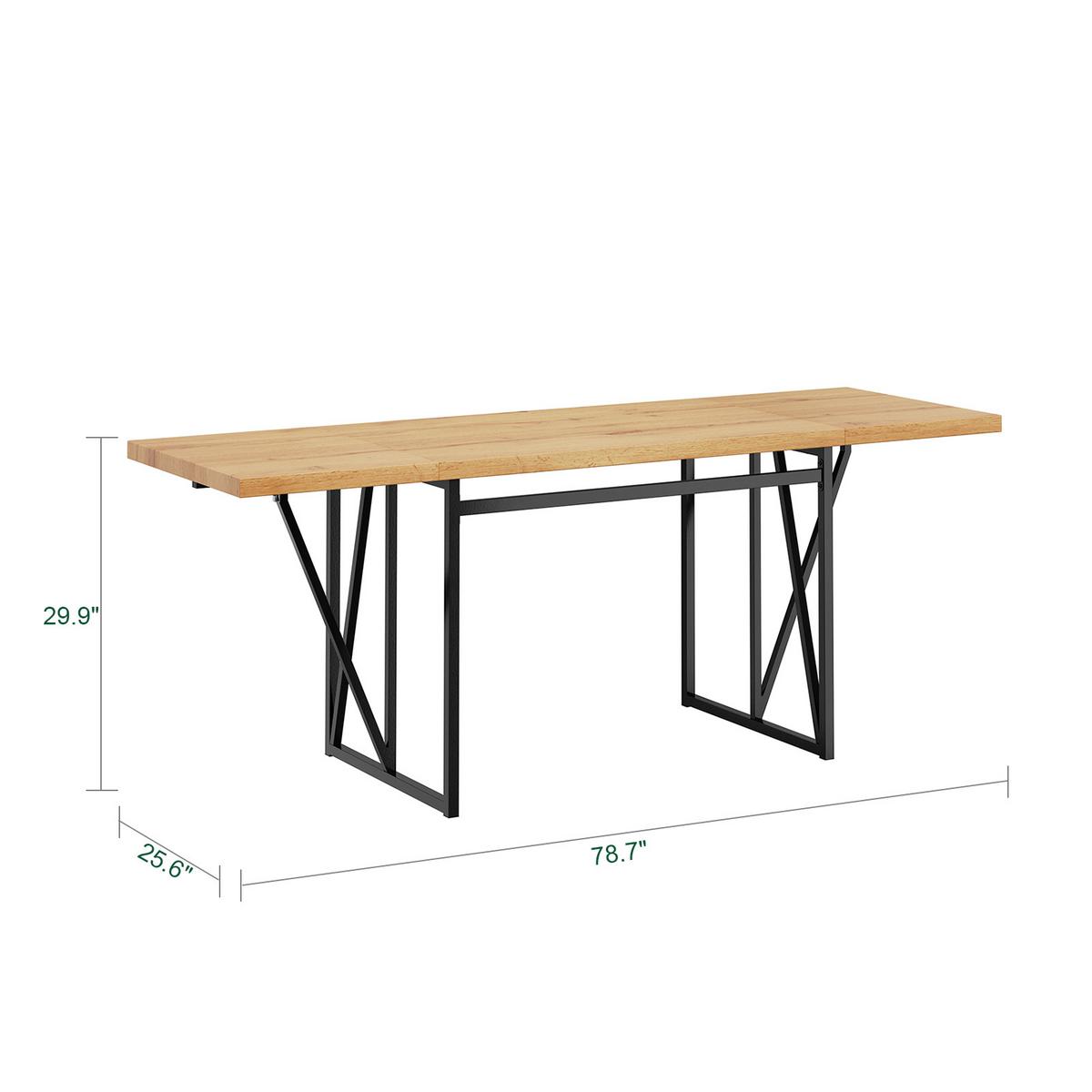 AUSZIEHBARER Tisch mit Klappflügeln FWT113-N - Ahornfarben, Fell (200/96/76cm) - SoBuy