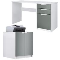 BÜROMÖBELSET Paris Graphit Seidenmatt - Graphitfarben, Holzwerkstoff (60/180/76cm) - Vladon