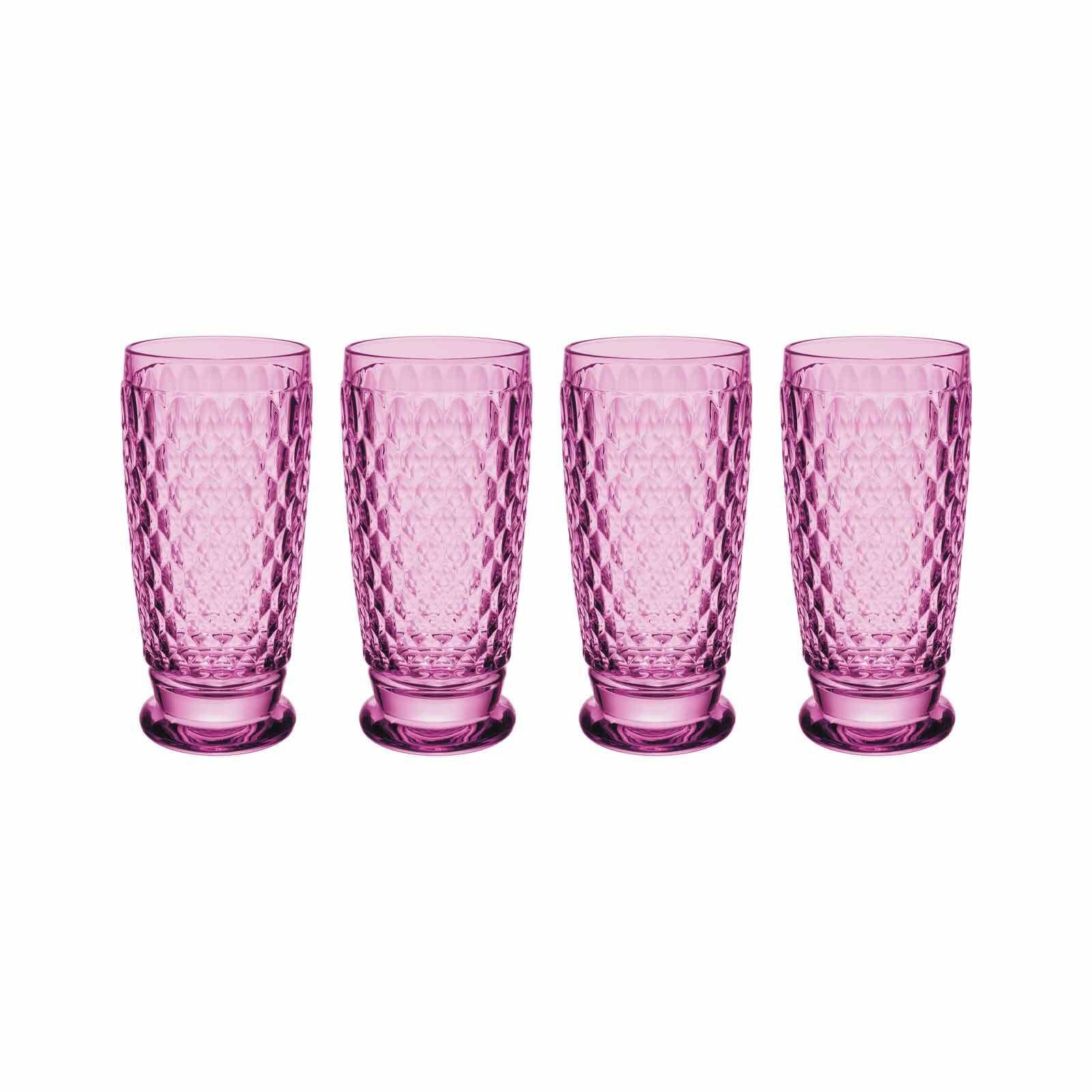 LONGDRINKGLÄSER Boston Coloured Berry 400 ml 4er Set - Pink, Glas (0.4L) - Villeroy & Boch