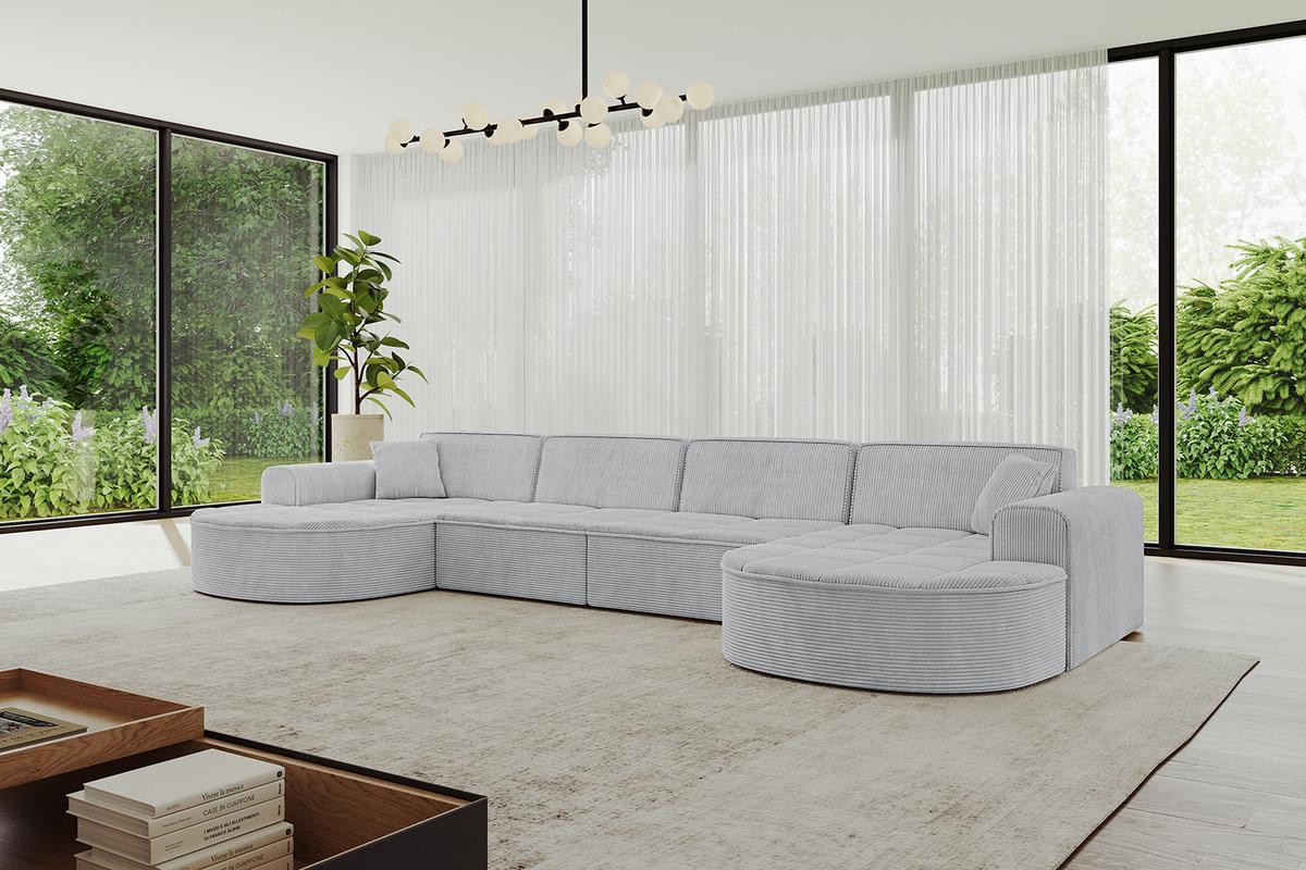 WOHNLANDSCHAFT TARO-U2 - 388x171x79,5 cm Grau - Grau, Holzwerkstoff/Textil (388/79.5/171cm) - ALTDECOR