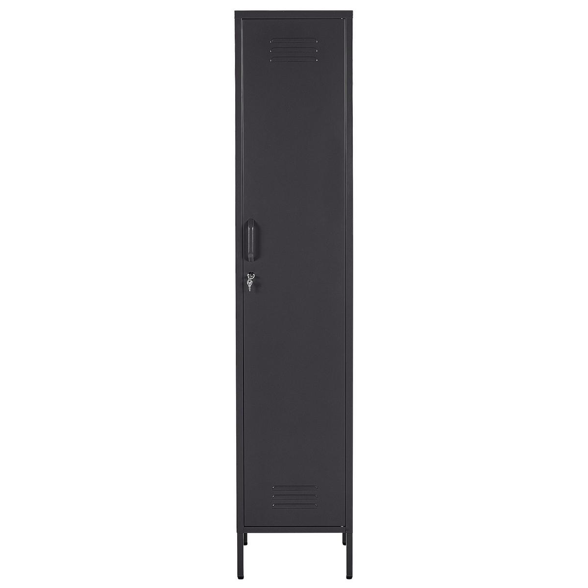 GARDEROBENSCHRANK schwarz Frome - Schwarz, Metall (38/185/50cm) - Beliani