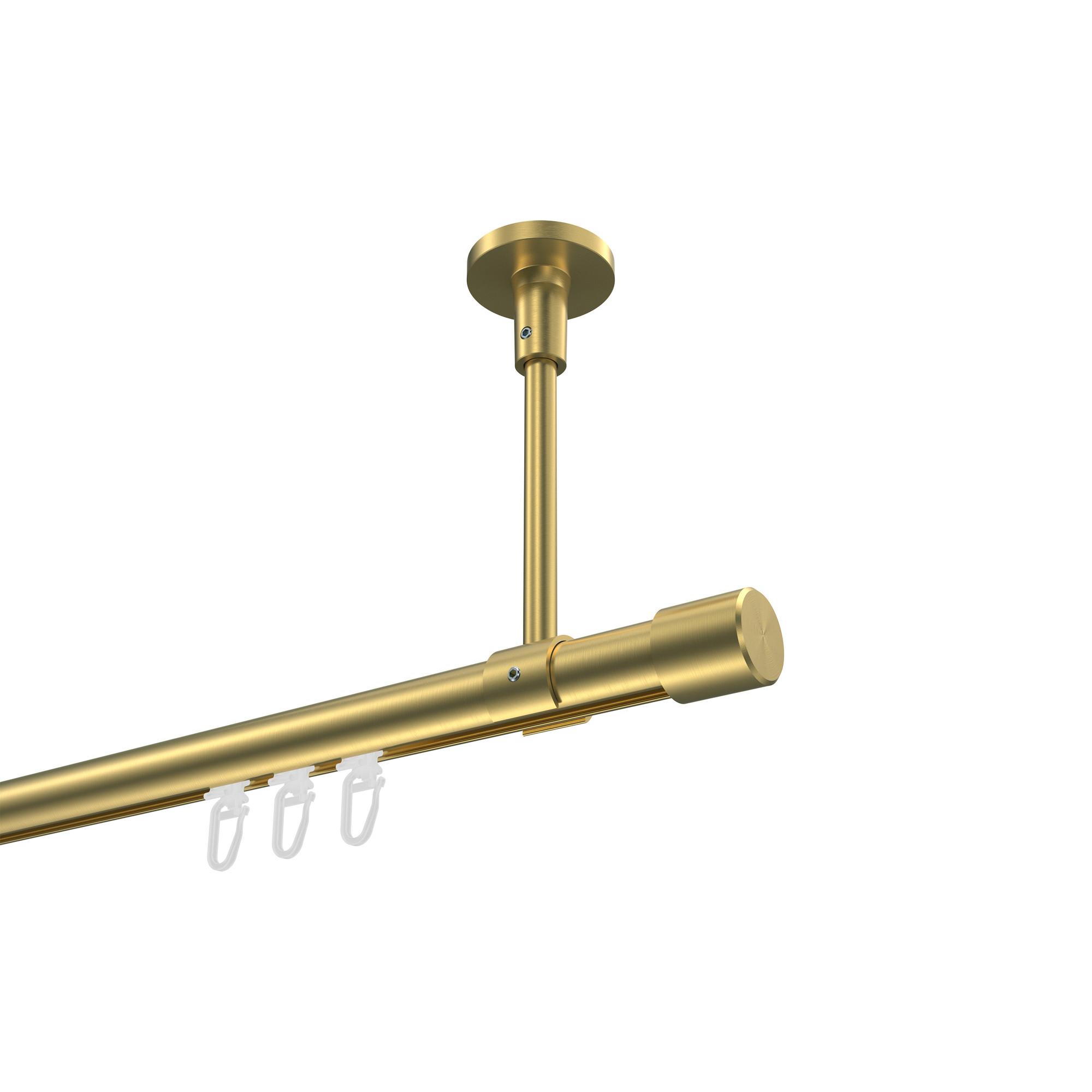 GARDINENSTANGE INNENLAUF Sonette Santo 280 cm (geteilt in 2 x 140 cm), 1-läufig, 20 mm Ø Messing-Optik - Messingfarben, Metall (280cm) - INTERDECO