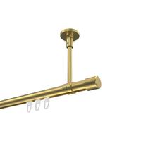 GARDINENSTANGE INNENLAUF Sonette Santo 280 cm (geteilt in 2 x 140 cm), 1-läufig, 20 mm Ø Messing-Optik - Messingfarben, Metall (280cm) - INTERDECO