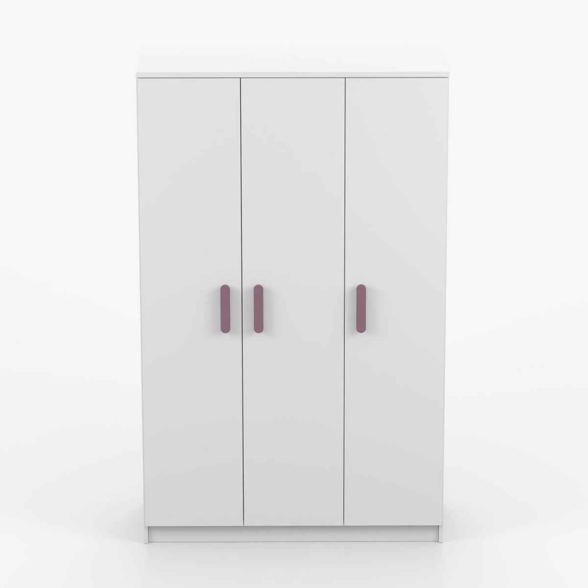 KLEIDERSCHRANK Jonas I 2D 19, 120/192/50, 3-türig, weiß - Weiß, Holzwerkstoff (120/194/50cm) - imoebel24