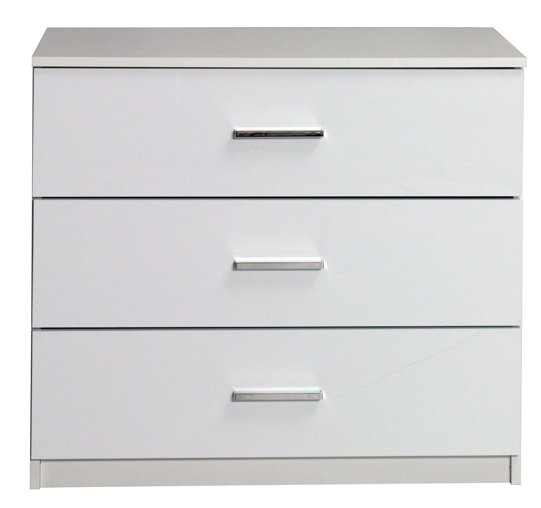 KOMMODE ALVORN 93/80,5/42cm mit 3 Schubladen Türen Weiß - Weiß, Holzwerkstoff (93/80.5/42cm) - MASSENO