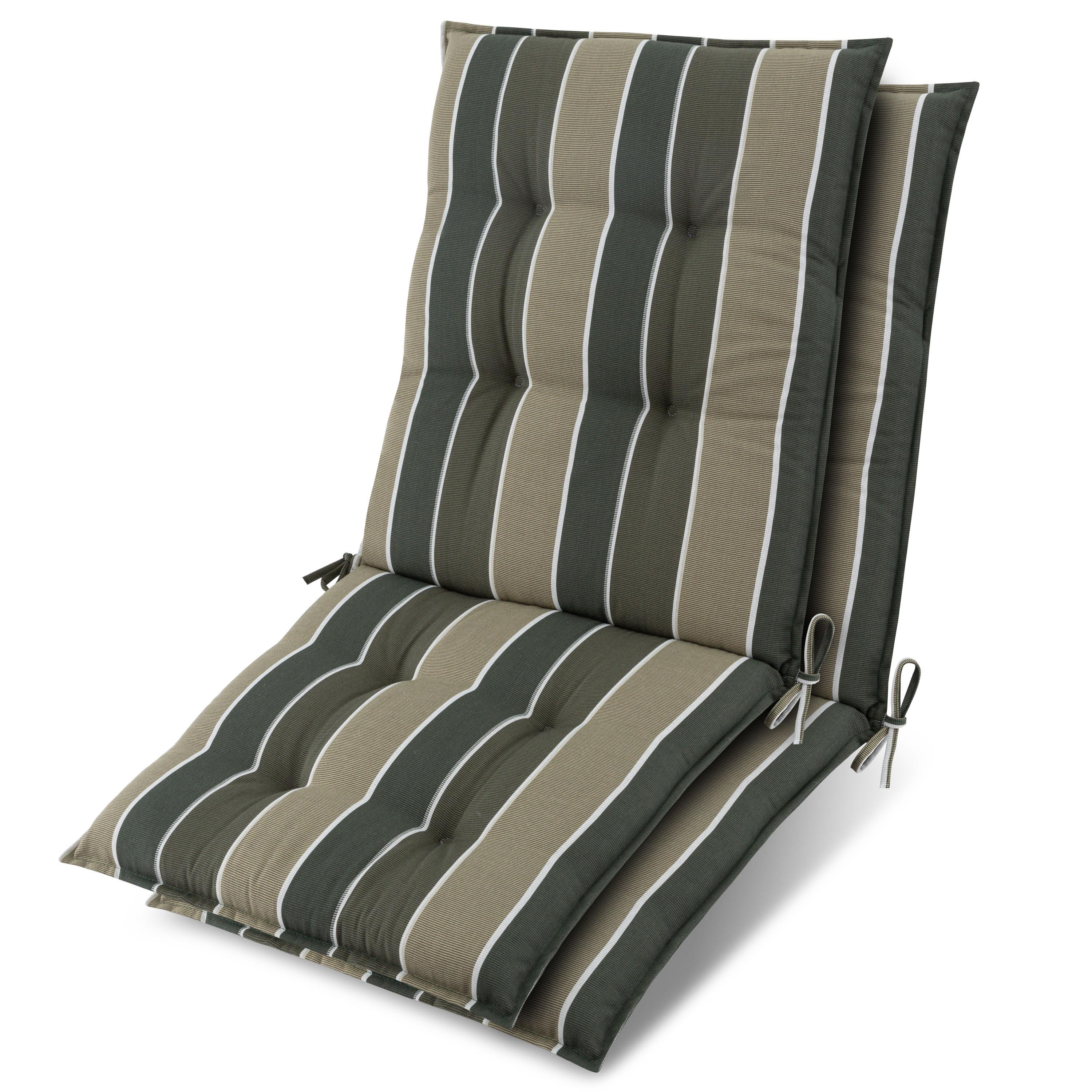 NIEDERLEHNER Sun-NL 105x50x8cm Grün-Gestreift (2tlg) - Grün, Textil (50/100cm) - Beautissu 