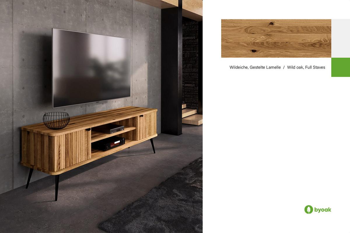 TV-STÄNDER LINA Wildeiche - Wildeiche, Holz (180/57/46cm) - byoak