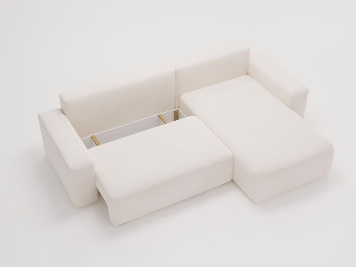 ECKSOFA Tazones Creme Rechts - Creme, Holz/Kunststoff (250/165cm) - Graingold