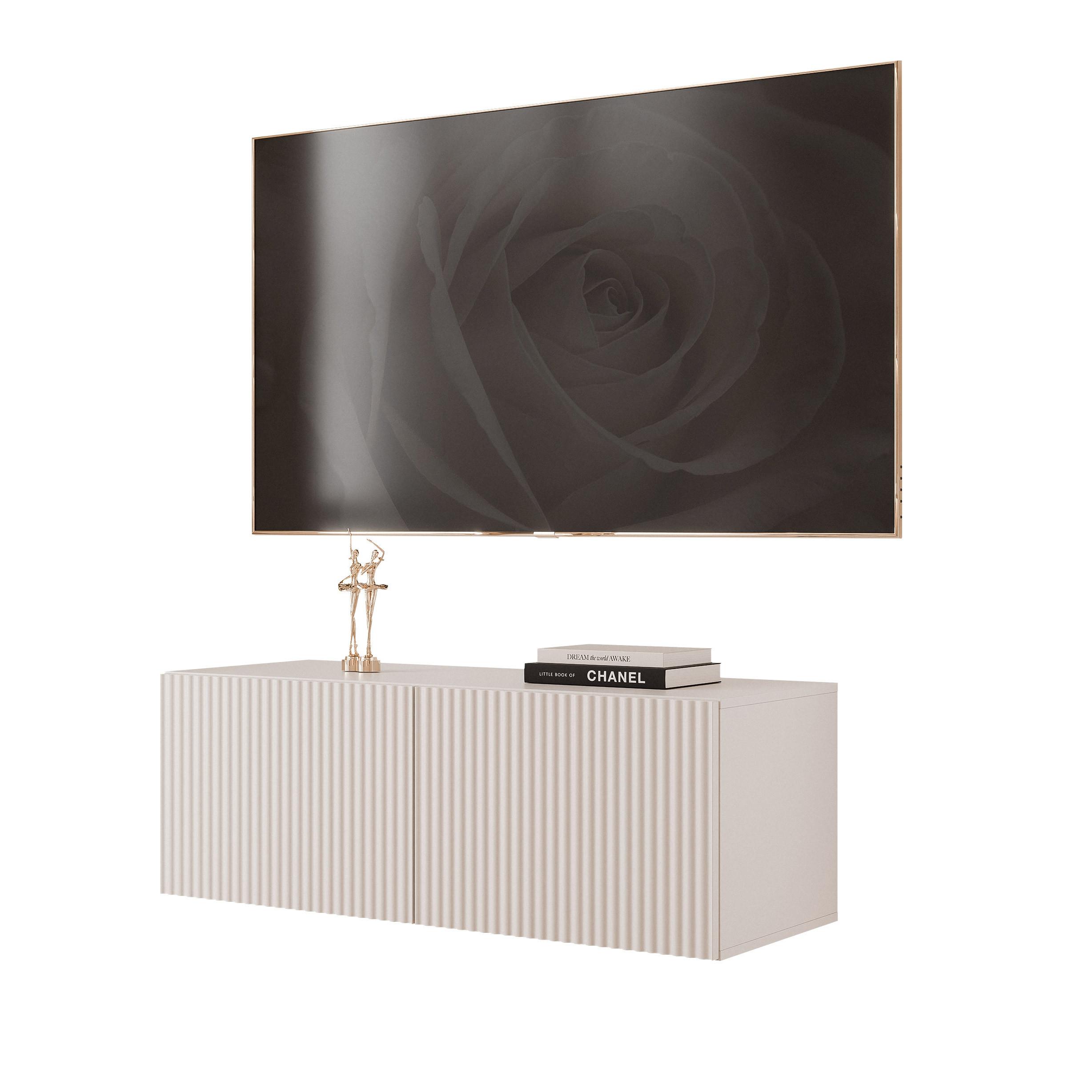 TV-LOWBOARD ANGEL Kaschmir hängend mit LED-Beleuchtung 100 cm - Kaschmir, Holzwerkstoff (100/36/40cm) - Idohome