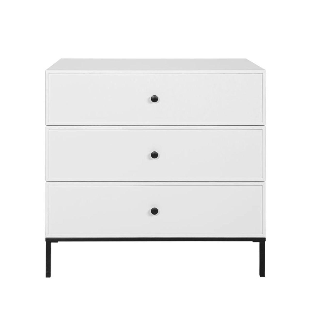 BABYZIMMER 2-teilig Lumi Weiß und Schwarz - Weiß, Holzwerkstoff (144/86.5/74.5cm) - Petits-meubles