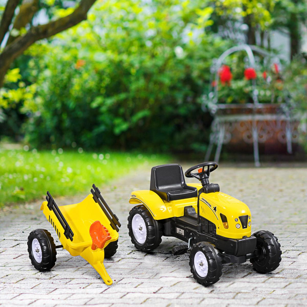 KINDER RUTSCHAUTO, Gelb, Eisen+ Kunststoff - Gelb, Metall (133/42/51cm) - HOMCOM
