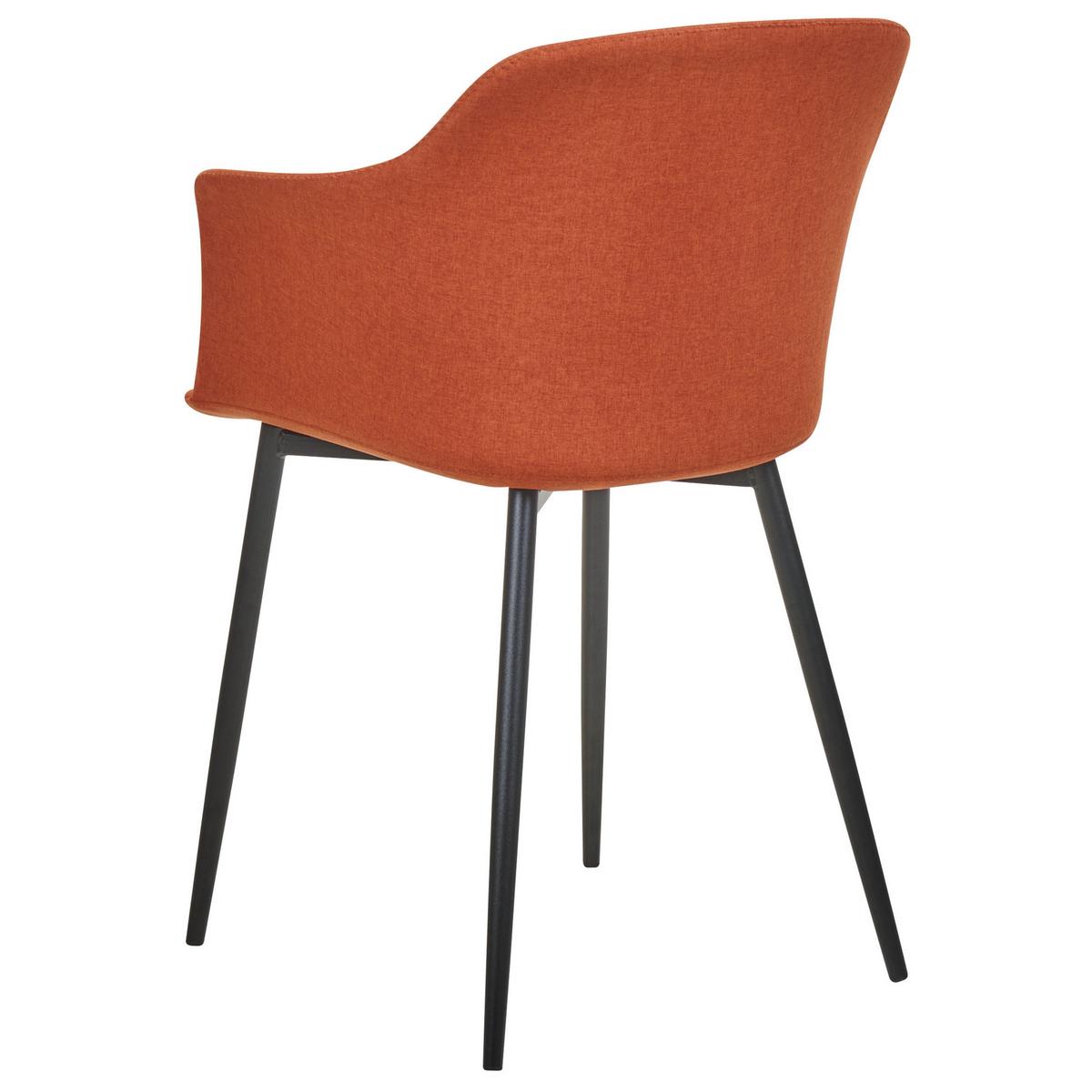 ESSZIMMERSTUHL 2er-Set orange/schwarz Elim - Schwarz/Orange, Textil (59/82/45cm) - Beliani