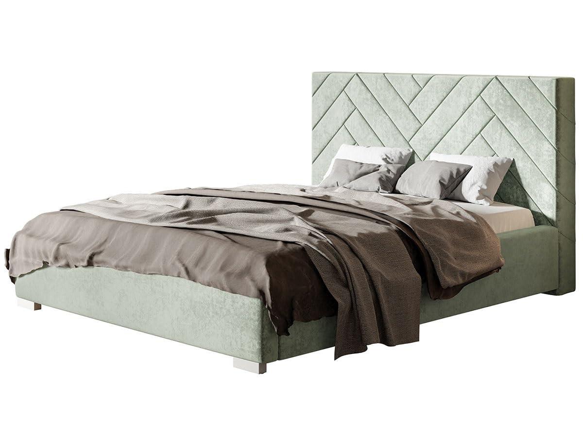 POLSTERBETT Sevilla mit Kopfteil, 180x200 cm, Doppelbett mit Bettkasten und Lattenrost aus Holz, Velourstoff Grau - Grau, Holz/Textil (180/200cm) - Alpi-Möbel