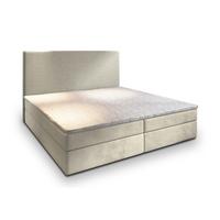 BOXBETT GIARRO 140x200 cm mit Matratze und Topper - Creme - Creme, Holz (140/200cm) - MASSENO