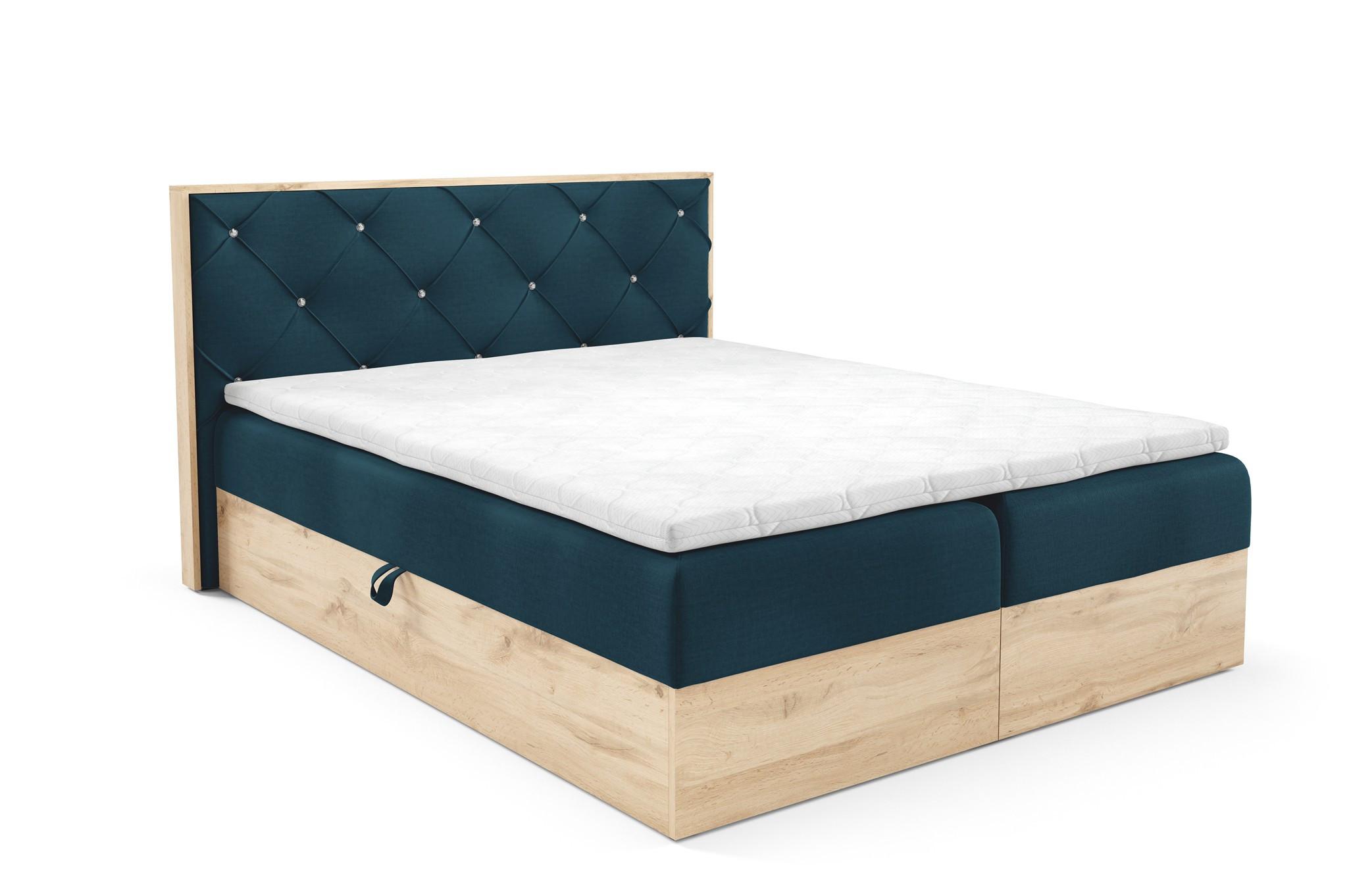 BOXBETT Helios Premium - Blau, Holzwerkstoff/Textil (120/200cm) - Fun Möbel