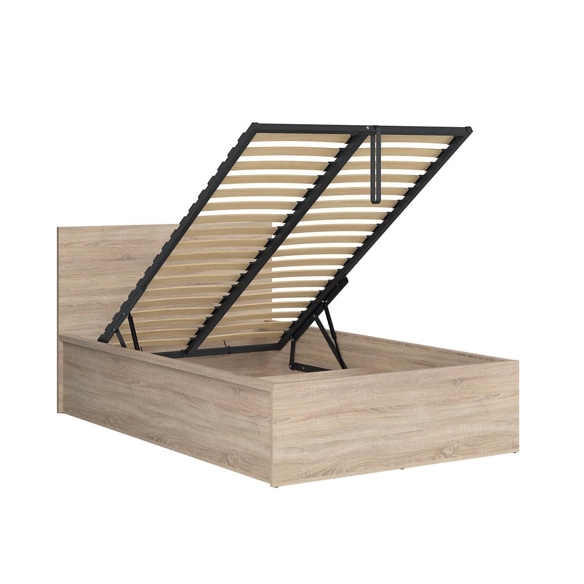 BOXBETT 120/200 Edwin Helles Holz - Braun, Holzwerkstoff (120/200cm) - Petits-meubles