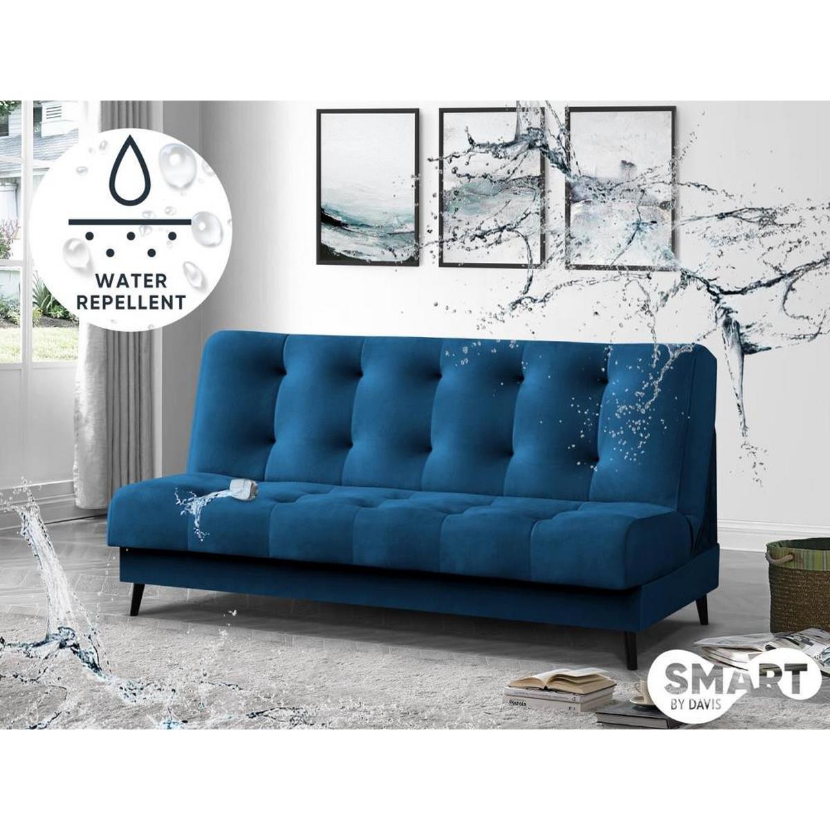 3-SITZER Schlafsofa Nancy dunkelblau - Dunkelblau, Holz/Textil (220/89/93cm) - Beautysofa