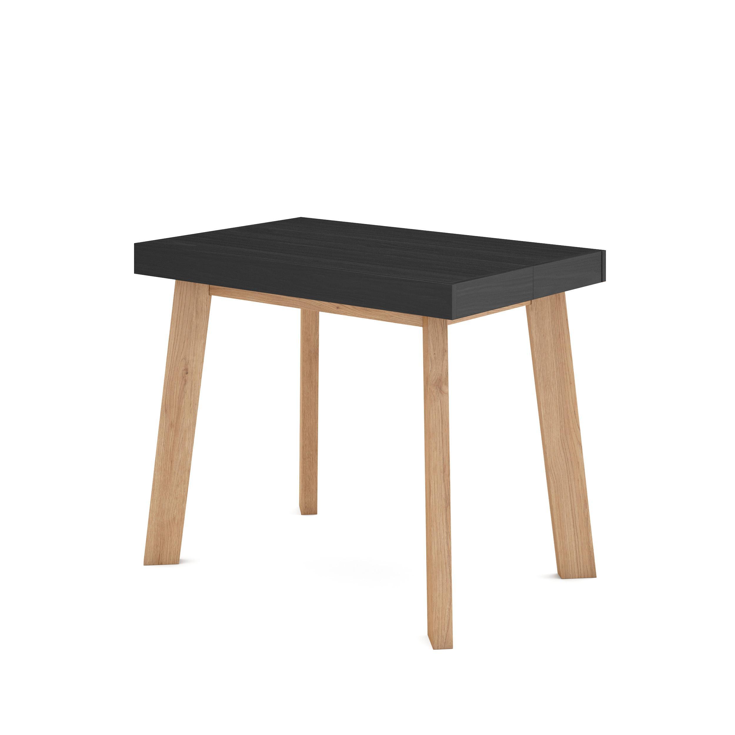 KONSOLENTISCH ausziehbar 58 bis 140cm, für 6 Gäste, schwarz, 90/58/73cm - Schwarz, Holzwerkstoff (90/140/73cm) - Skraut Home
