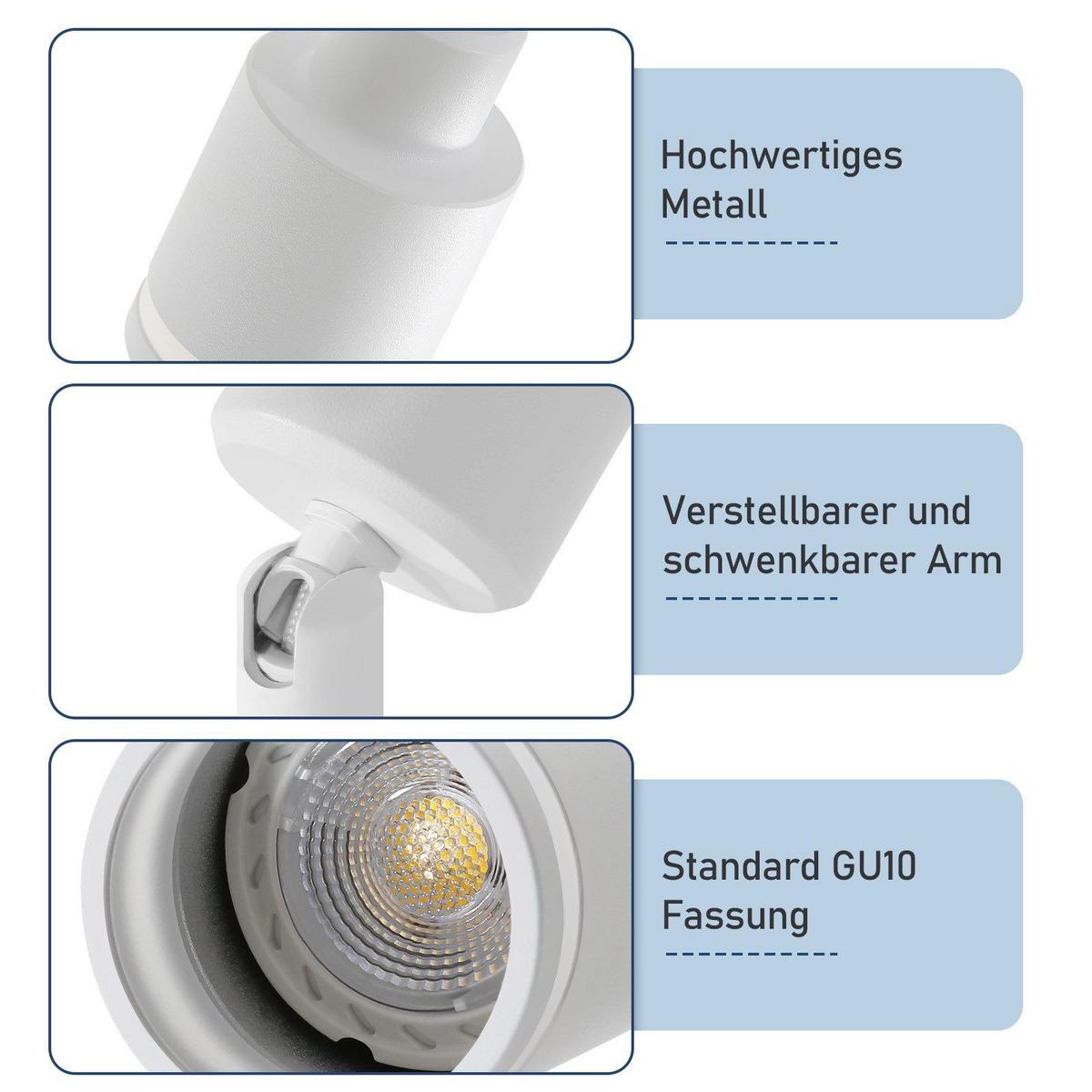 DECKENSTRAHLER Oeynhausen 6-flammig 83/5/15.7 cm - Weiß, Metall (83/5/15.7cm) - Nettlife