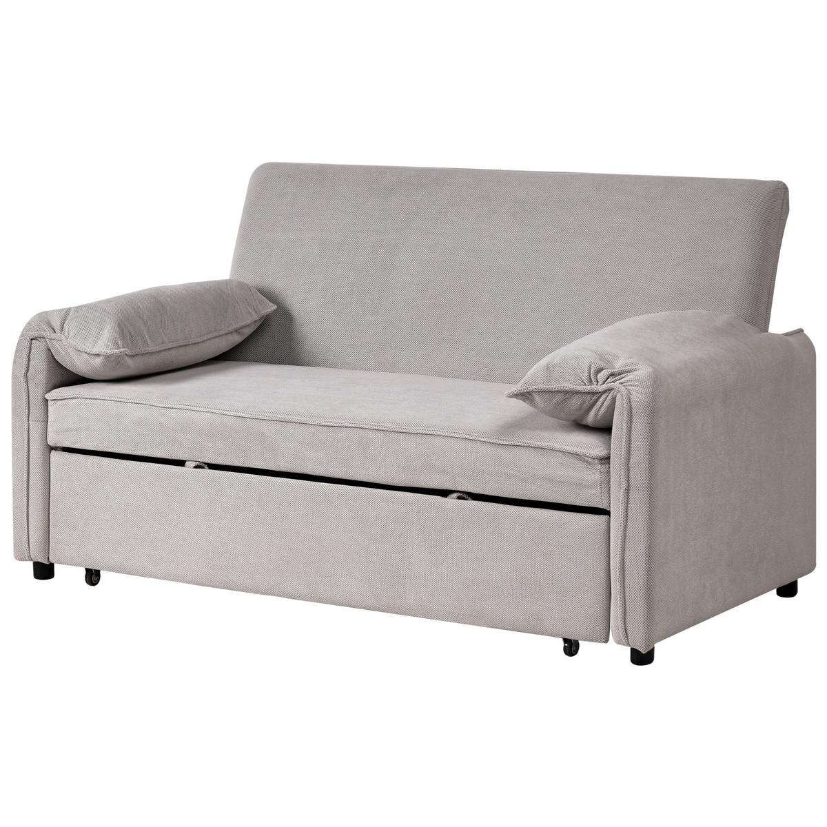 SCHLAFSOFA Stoff Grau Horma - Grau, Textil (160/92/84cm) - Beliani