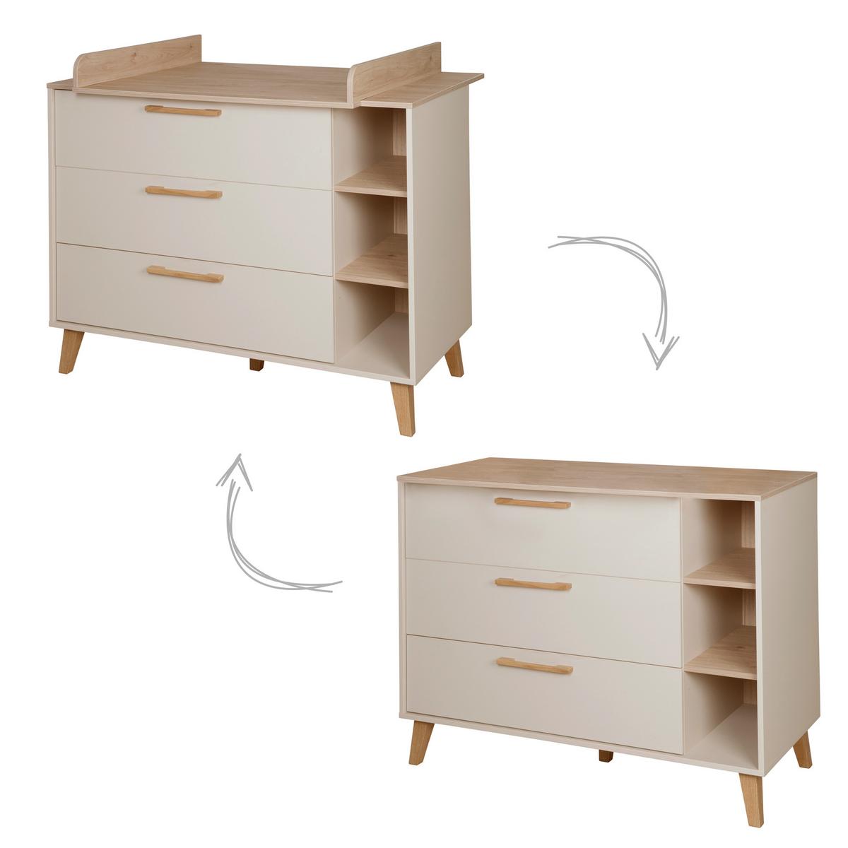 BABYZIMMER SET Jil 2-teilig - Kastanienfarben/Kaschmir, Holz/Holzwerkstoff (117/103/78cm) - Roba