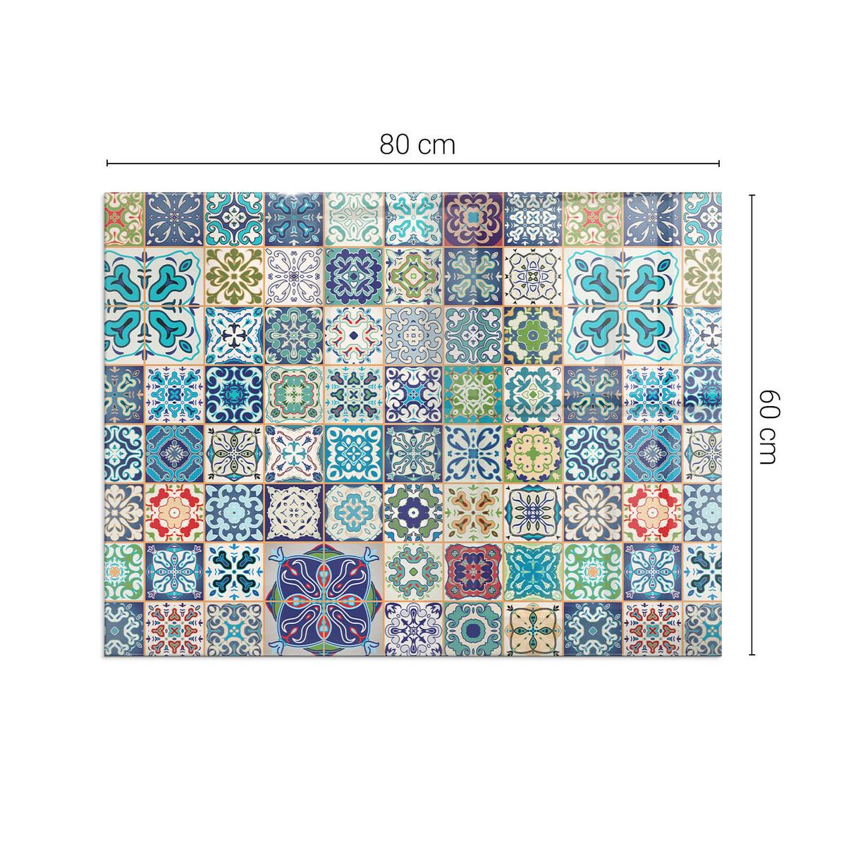 GLASPLATTE für Kamin 80x60 cm - Blau, Glas (80/60/0.4cm) - TULUP