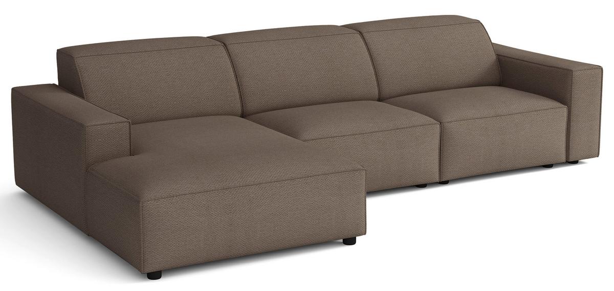 ECKSOFA Sellmo 287 cm - Hellbraun/Schwarz, Kunststoff/Textil (292/166cm) - Selsey