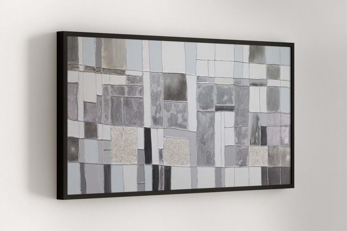 ACRYLBILD HANDGEMALT 120/60 cm - Grau, Holz/Textil (120/60cm) - KUNSTLOFT