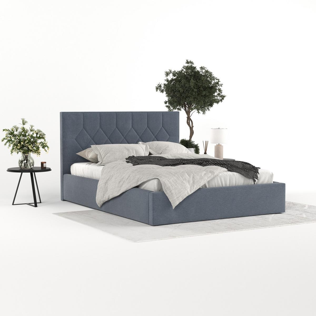 POLSTERBETT Brisa 140/200 cm Blau im Asti Stoff - Blau/Schwarz, Holz/Holzwerkstoff (140/200cm) - AltaBeds