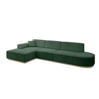 ECKSOFA Ottomane Links IREA-L2 - 327x165x80 cm Grün - Currygelb, Holzwerkstoff/Textil (327/165cm) - ALTDECOR