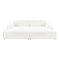 BIG SOFA SAMU Weiß Cord - Schwarz/Weiß, Textil (256/72/168cm) - KAWOLA
