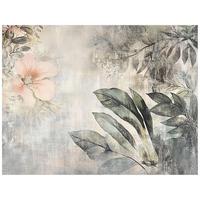FOTOTAPETE Blätter Vintage Beton Wohnzimmer Tapete 150x105 - Multicolor, Papier (150/105cm) - Wallarena