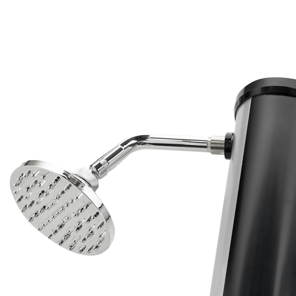 FREISTEHENDE solarbetriebene Gartendusche Silber Elqui - Silberfarben/Schwarz, Kunststoff (16/220/16cm) - Beliani