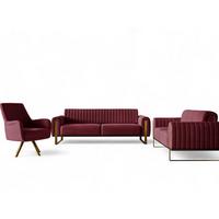 SOFASET Valerie 3-2 Und Drehsessel - Rot, Holzwerkstoff/Textil (228/79/90cm) - Fun Möbel