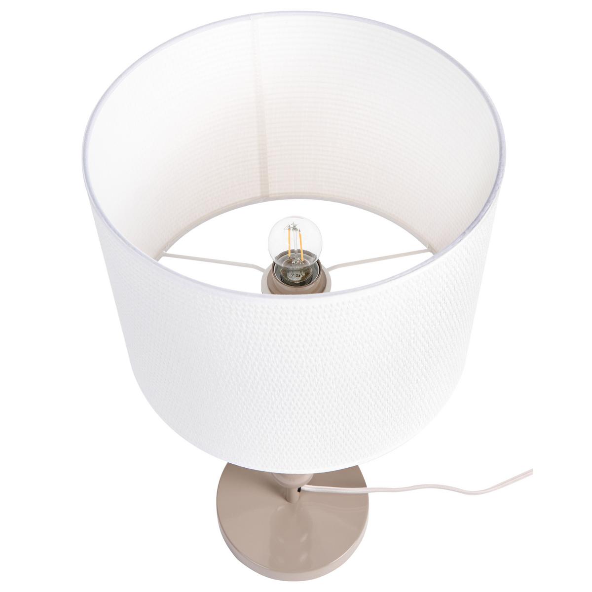 TISCHLAMPE Metall Weiß/Beige Loky - Beige/Weiß, Textil (30/30/58cm) - Beliani