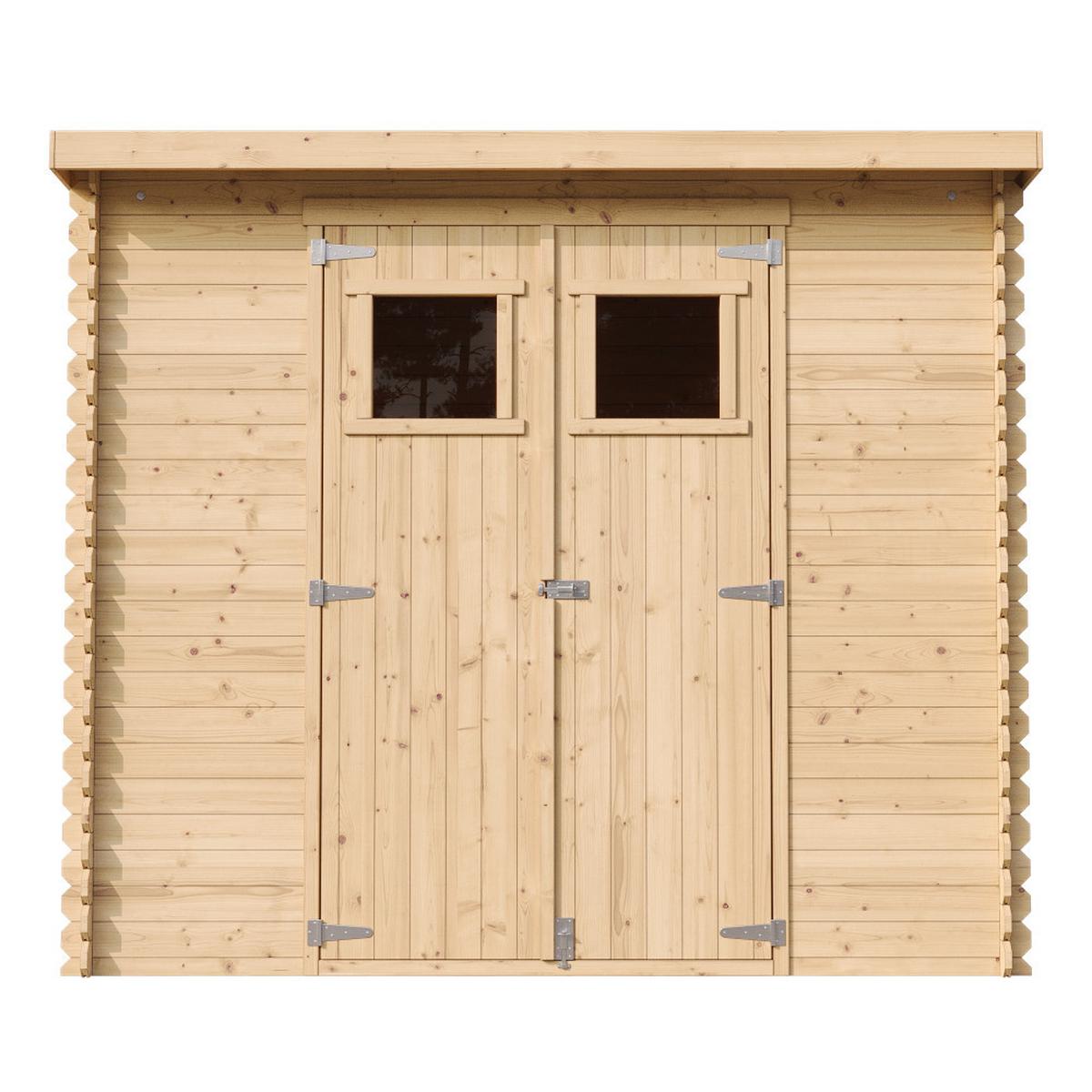 HOLZ-GARTENHAUS mit imprägniertem BodenB239xL142xH200 cm/ 2,63 m2 - M310+M310G - Beige, Holz (239/206/142cm) - Timbela