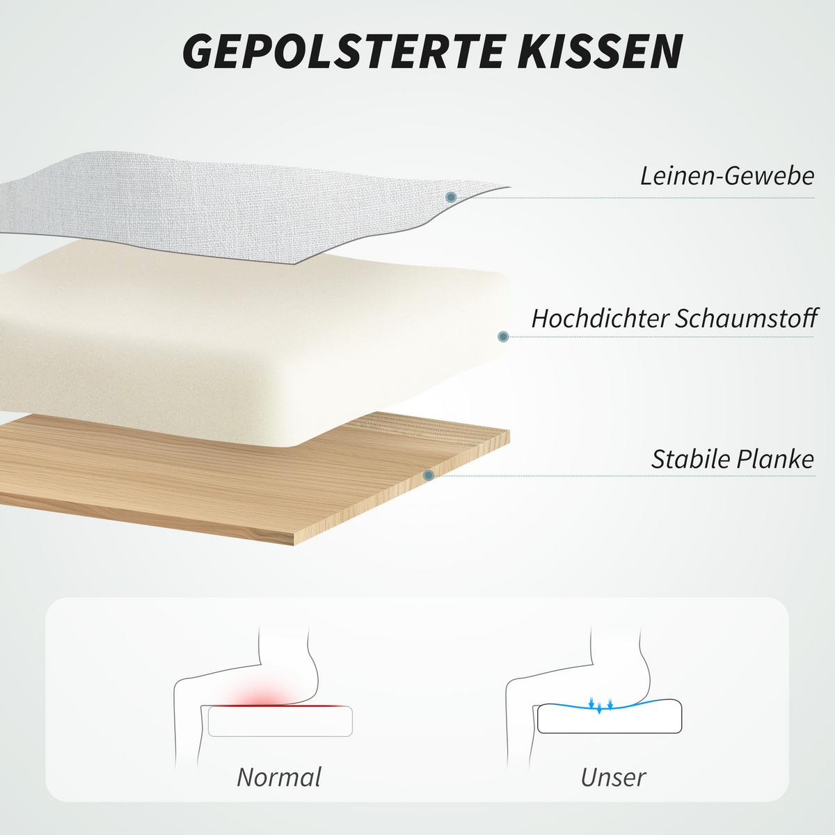 BÜROSTUHL Ergonomischer Schreibtischstuhl mit Lendenwirbelstütze, Fußstütze - Creme, Textil (68/122/70cm) - HOMCOM