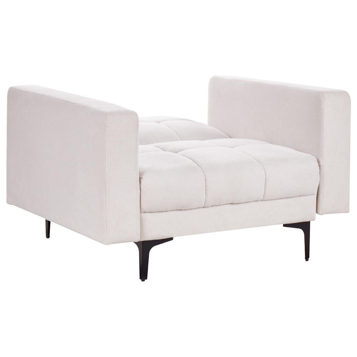SESSEL Stoff Cremeweiß Alnes - Creme/Schwarz, Textil (110/77/89cm) - Beliani