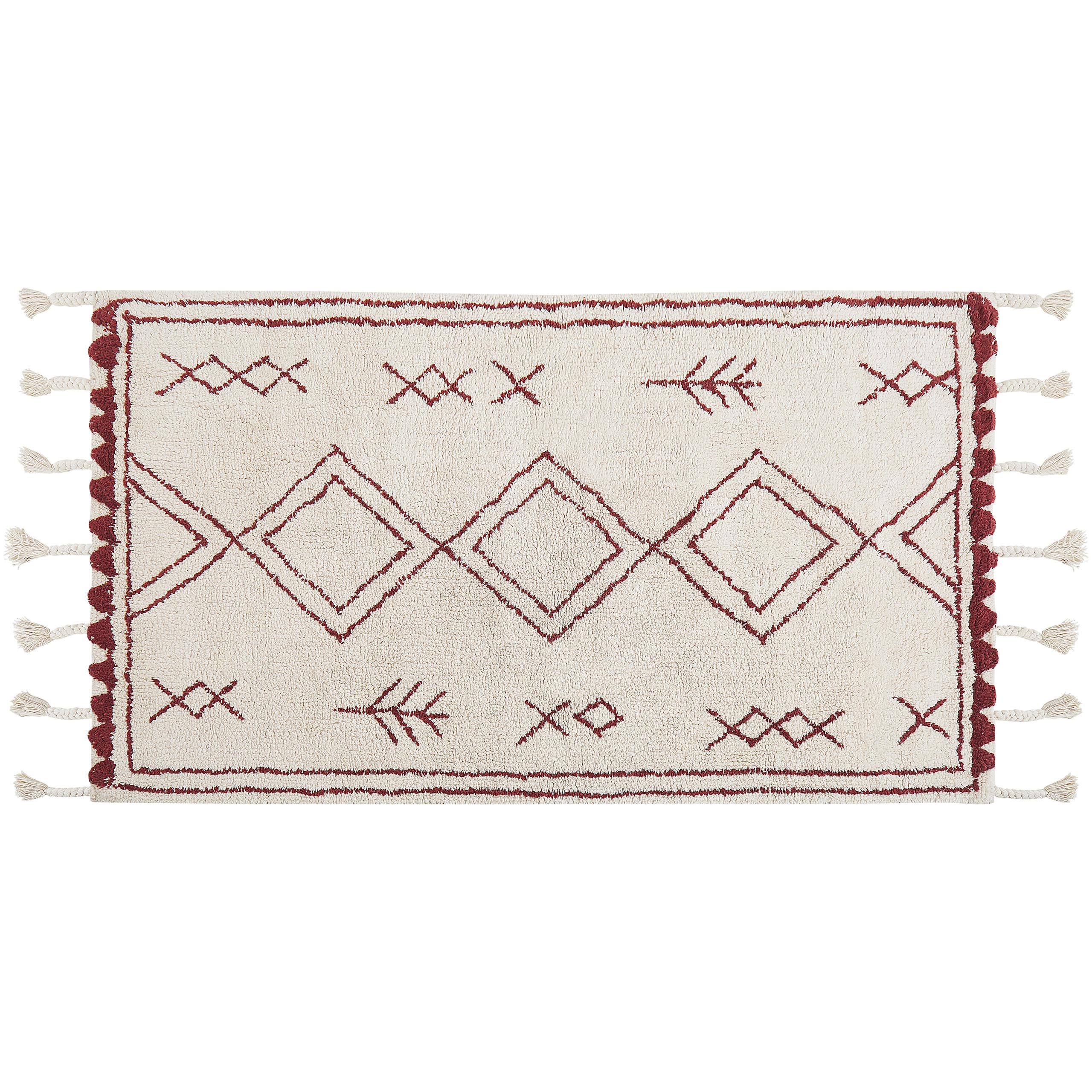 KURZFLOR-TEPPICH Kenitra 150/80 cm - Weiß, Textil (80/150cm) - Beliani