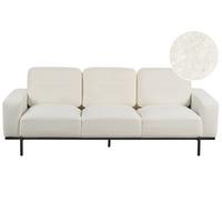 3-SITZER-SOFA Bouclé cremeweiß Sovik - Weiß, Textil (215/72/87cm) - Beliani