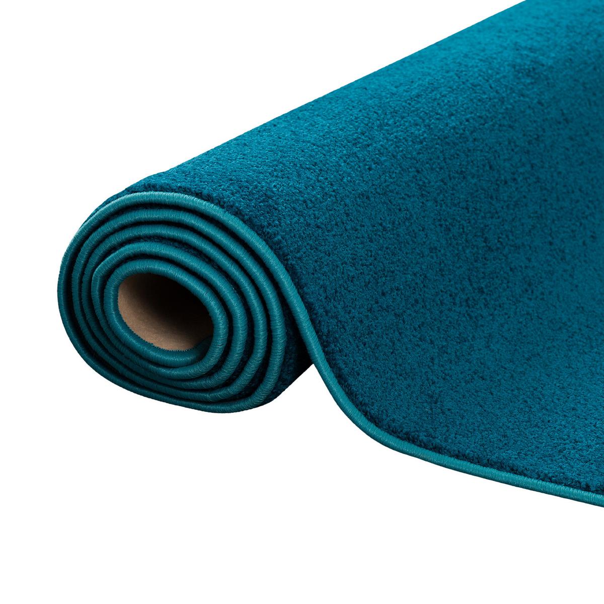 HOCHFLOR VELOURS TEPPICH LUNA - Petrol, Textil (80/160cm) - Snapstyle