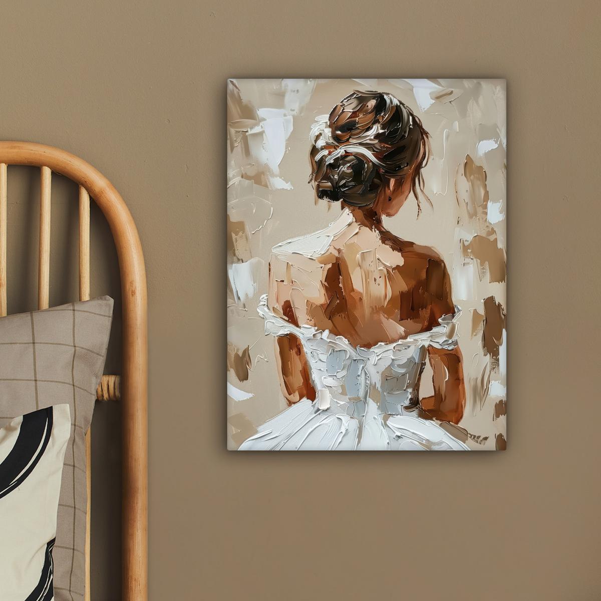 LEINWANDBILD Frau - Farbe - Abstrakt - Beige - Modern Room Decor 30x40 cm - Sandfarben, Textil (30/40cm) - MuchoWow